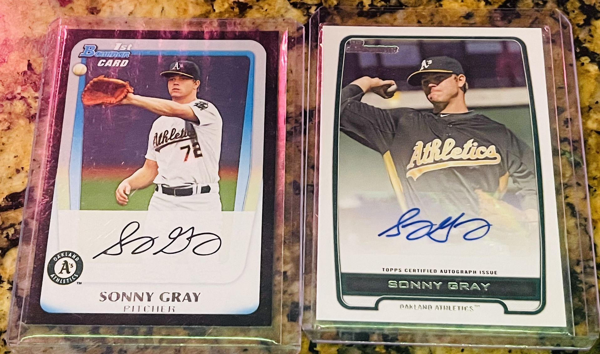 LOT- SONNY GRAY SIGNED 2011 & 12 RC BASEBALL CARDS