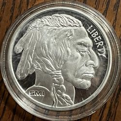 1 Oz Silver Indian Head Buffalo Round  .999 FS  BU 