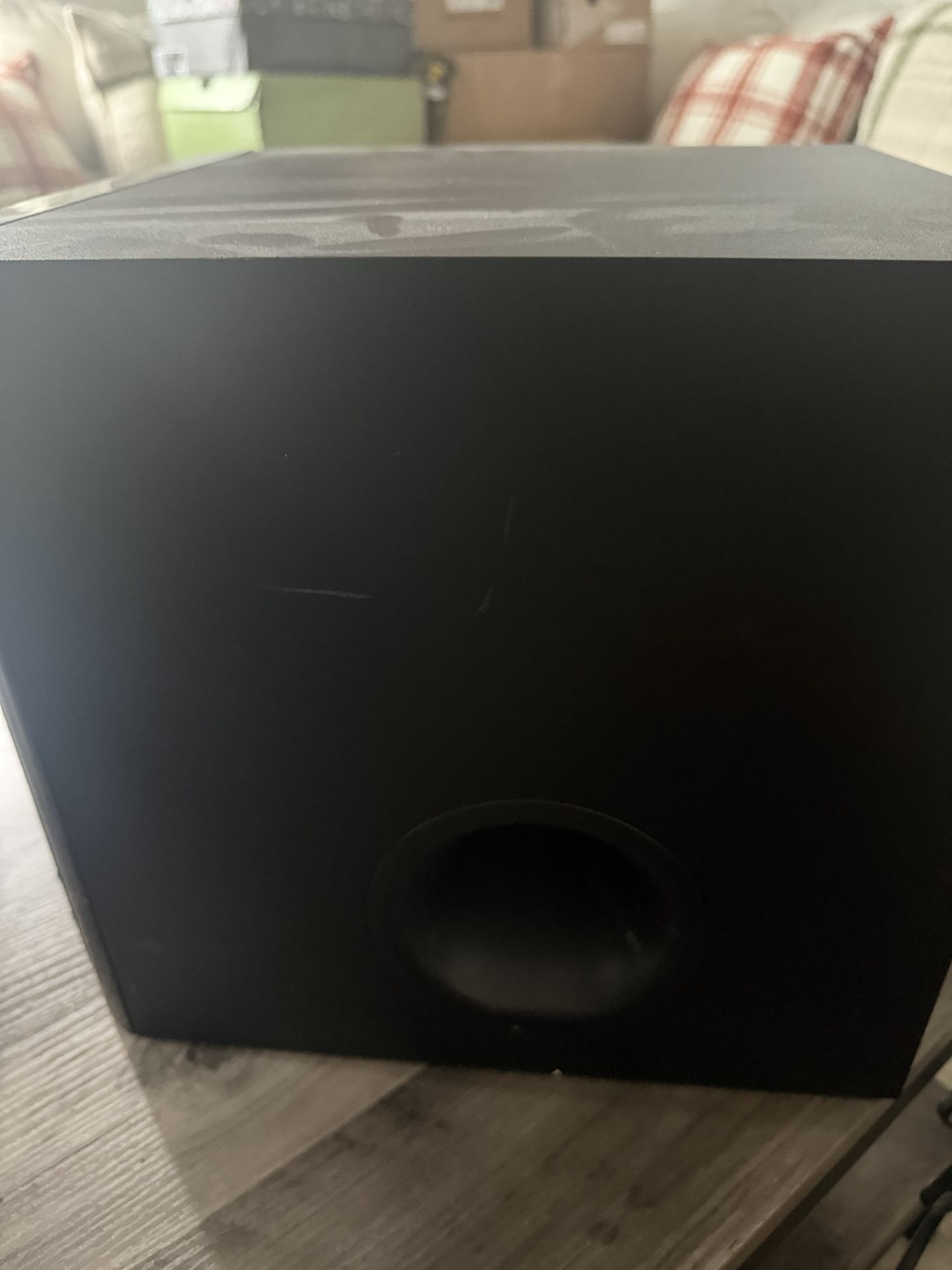 Yamaha NS-SW050 powered subwoofer.