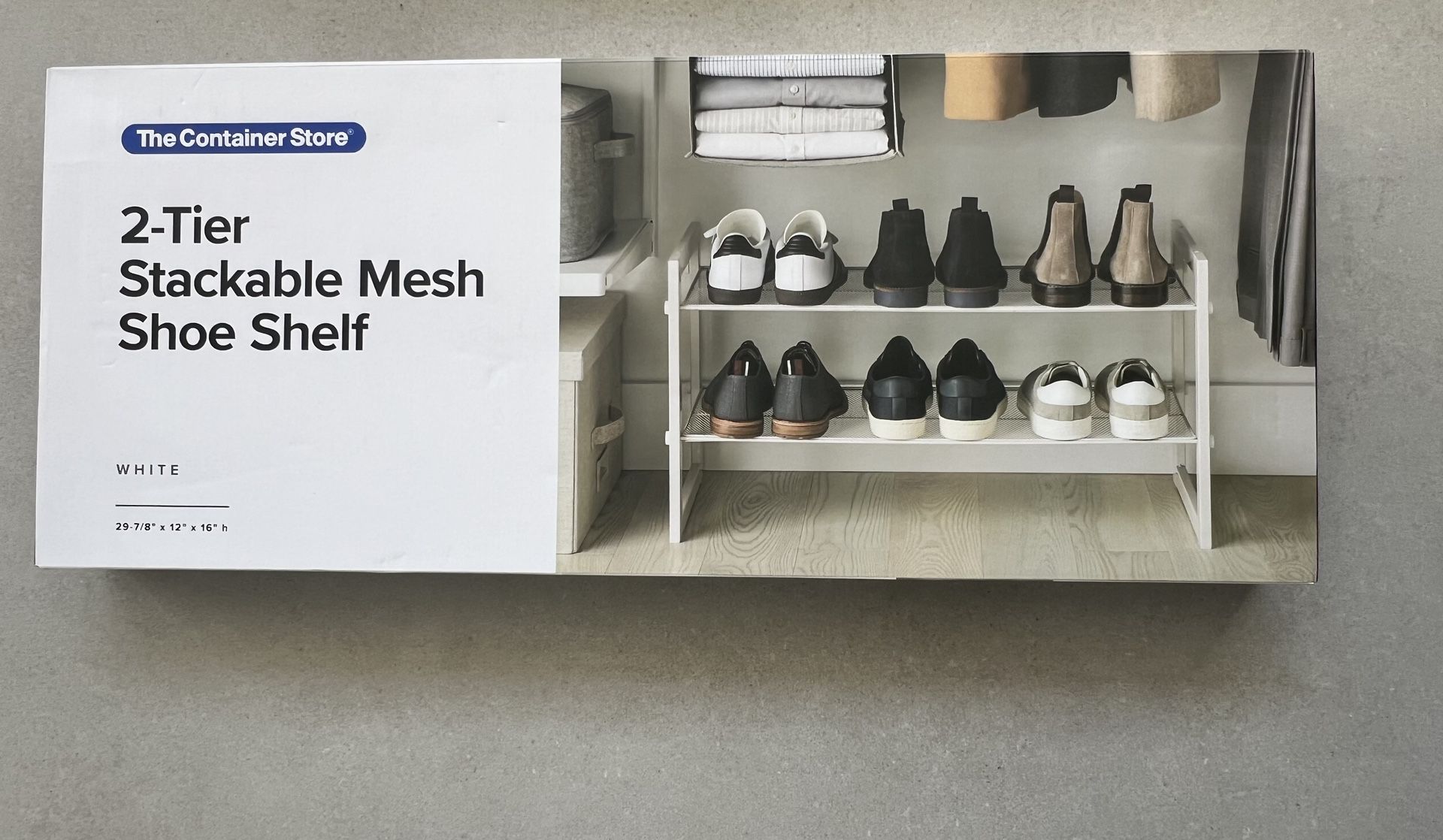2-Tier Stackable Mesh Shoe Shelf