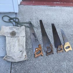 Vintage Hand Saw With A Bag