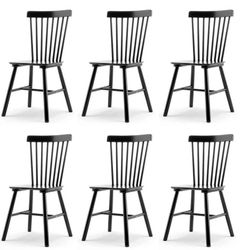 LUE BONA Windsor Wooden Bar Stools Set of 3 for Kitchen Island, Farmhouse 24 Inch Counter Height Stool