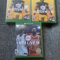 Two Madden NFL19 And 1 NBA Live Sports- Xbox 