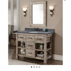 Vannorman 49'' Single Bathroom Vanity with Granite Top