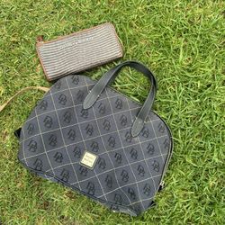 DOONEY & BOURKE MONOGRAM HOBO BAG Plus Wallet 