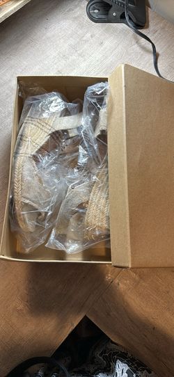 Lucky Brand LK-Moliey Natural Platinum Metallic Linen Wedge Sandals 9.5M