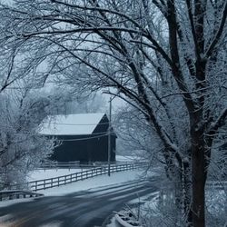 8x10 Photo of Barn In Snow 