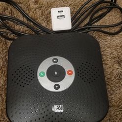 Adesso 360° Xtream S8 Conference Call Bluetooth/Wired Speaker with Microphone and USB 3.0 Hubs, Black