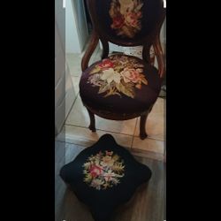 Antique Chair And Footstool