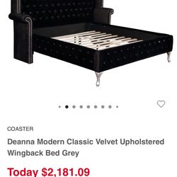 Cali King Wingback Bed Black