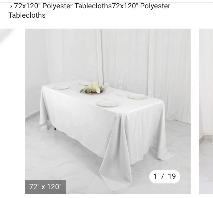 White Polyester Tablecloths (10 total)