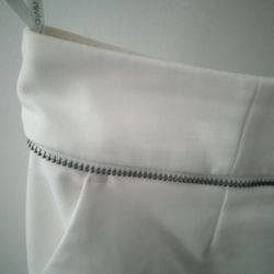 Calvin Klein White Skirt With Exposed Zipper 
