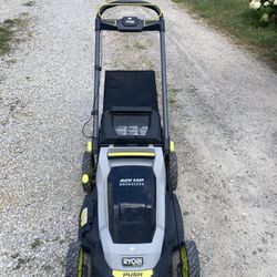 40v Ryobi 20” Push lawn mower with battery and charger