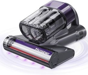 Mattress Vacuum Cleaner, Bed Vacuum with 18Kpa Suction & 253.7nm UV-C Light Intelligent Dual Cup,150°F Heat, HEPA, One-Click Dust Removal Handheld Vac