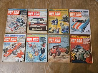 Vintage 1968 HOT ROD Magazine Lot (8 Issues) Indy Lotus, Shelby GT500, Chevy 427