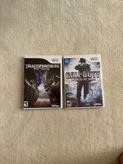Wii Games Call Of Duty World At War & Transformers The Game