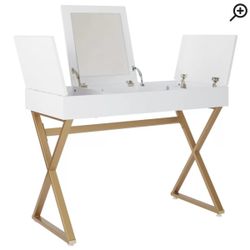 Vanity Table With  Flip Top Mirror 