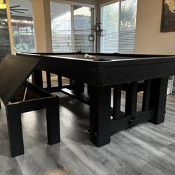 Pool Table With Storage Benches 