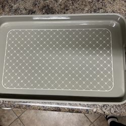 Decorative Gray/White Serving Tray 16” X 10”