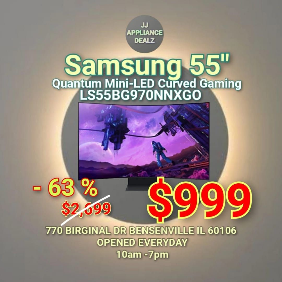  SAMSUNG 55" Class Odyssey Ark 4K UHD 165Hz 1ms(GtG) Quantum Mini-LED Curved Gaming LS55BG970NNXGO