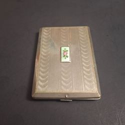 Antique 1920's Art Deco Pocket Cigarette Case - Compact Metal Holder