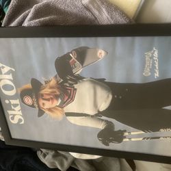 Olympia Beer Ski Girl Framed Poster