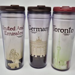  Starbucks City Collection Travel Tumblers – UAE, Germany, Toronto 