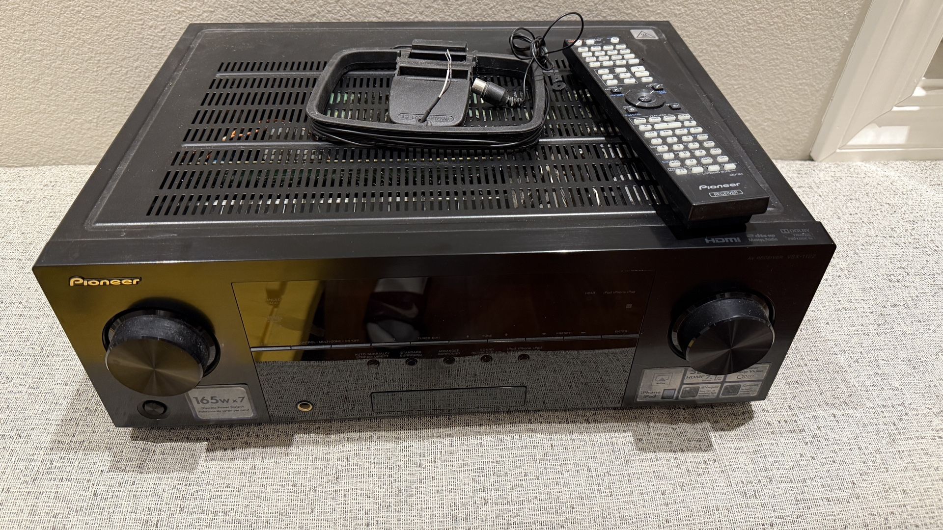 Pioneer VSX1122 Receiver  7.2 Channels 165W X7 