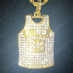 Kobe Bryant Micheal Jordan Solid Gold Or Sterling silver jersey and chain