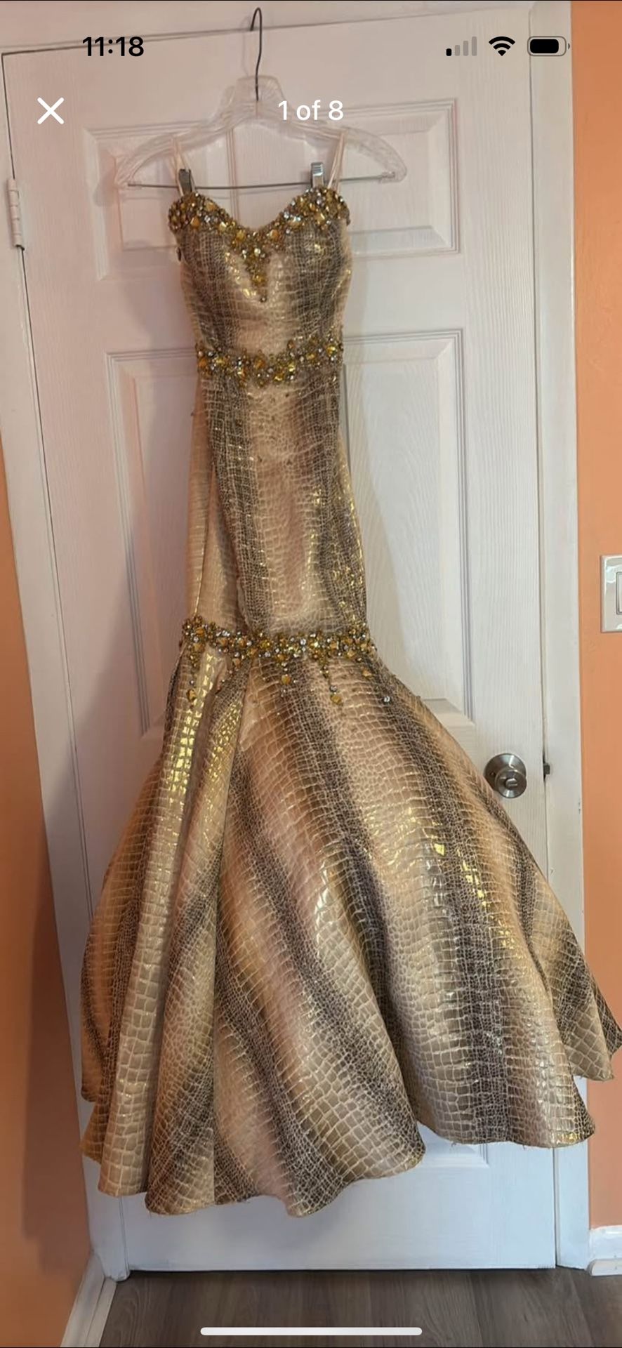 Jovani Gold Formal Dress Size 0