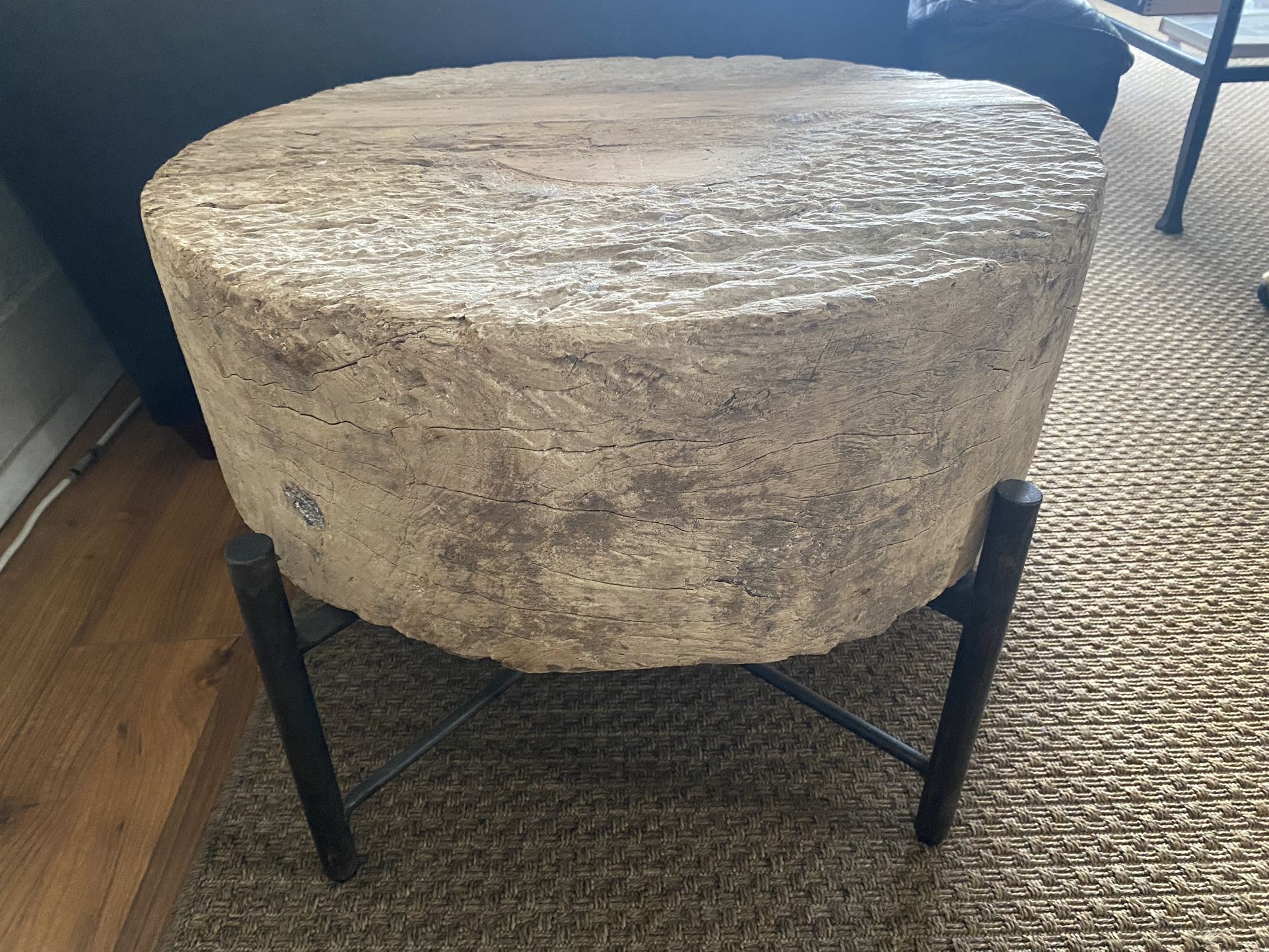 Rustic Vintage Antique Wood Restoration Hardware Pottery Barn Side Table