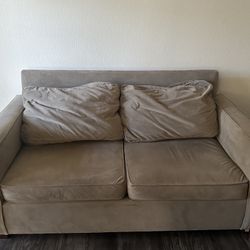 West Elm Love Seat Couch - Dark Tan