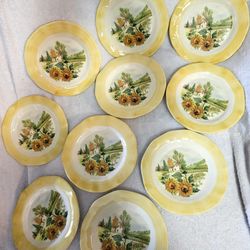 RARE sunflower Italian Ceramiche Tadinate cookware 27 pc set 