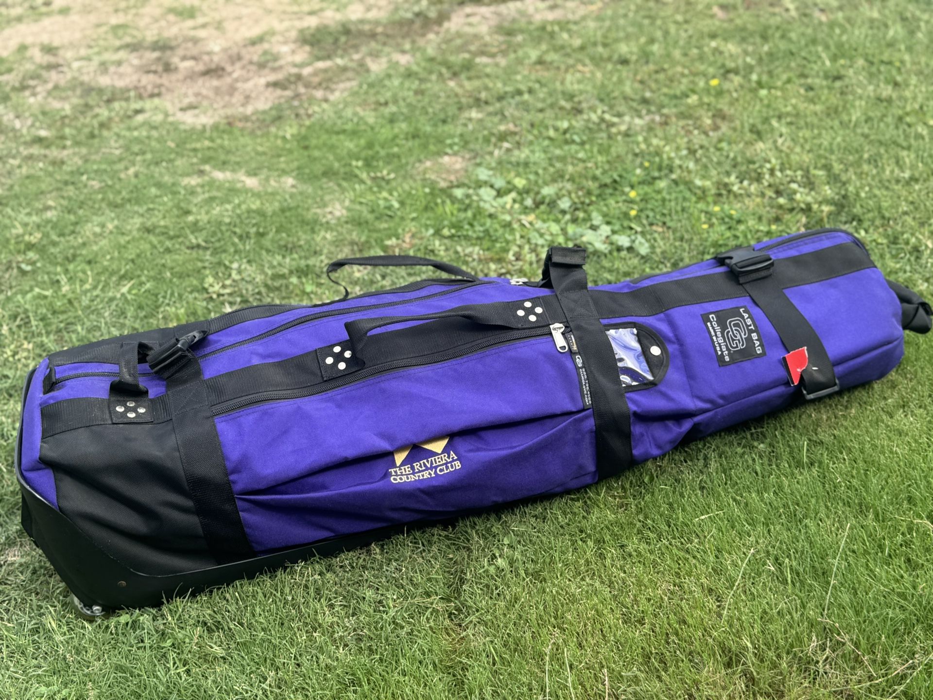 Club Glove Last Bag Collegiate Golf Bag Purple Rolling Wheeled Bag Riviera Club