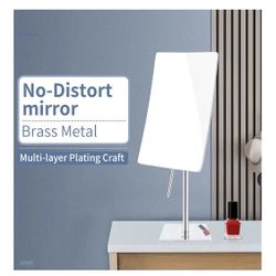 DOWRY 5X Tabletop Magnifying Makeup Mirror Adjustable Rectangular Vanity Mirror for Bedroom 304 Stainless Steel Polished Chrome İn its new box 