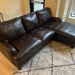 Brown Leather Sectional L-Couch