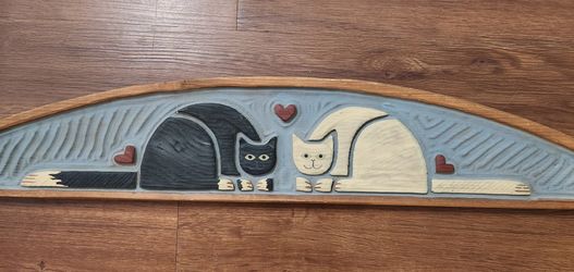 Vtg '90 Chicken Creek Cat Door Topper Signed
