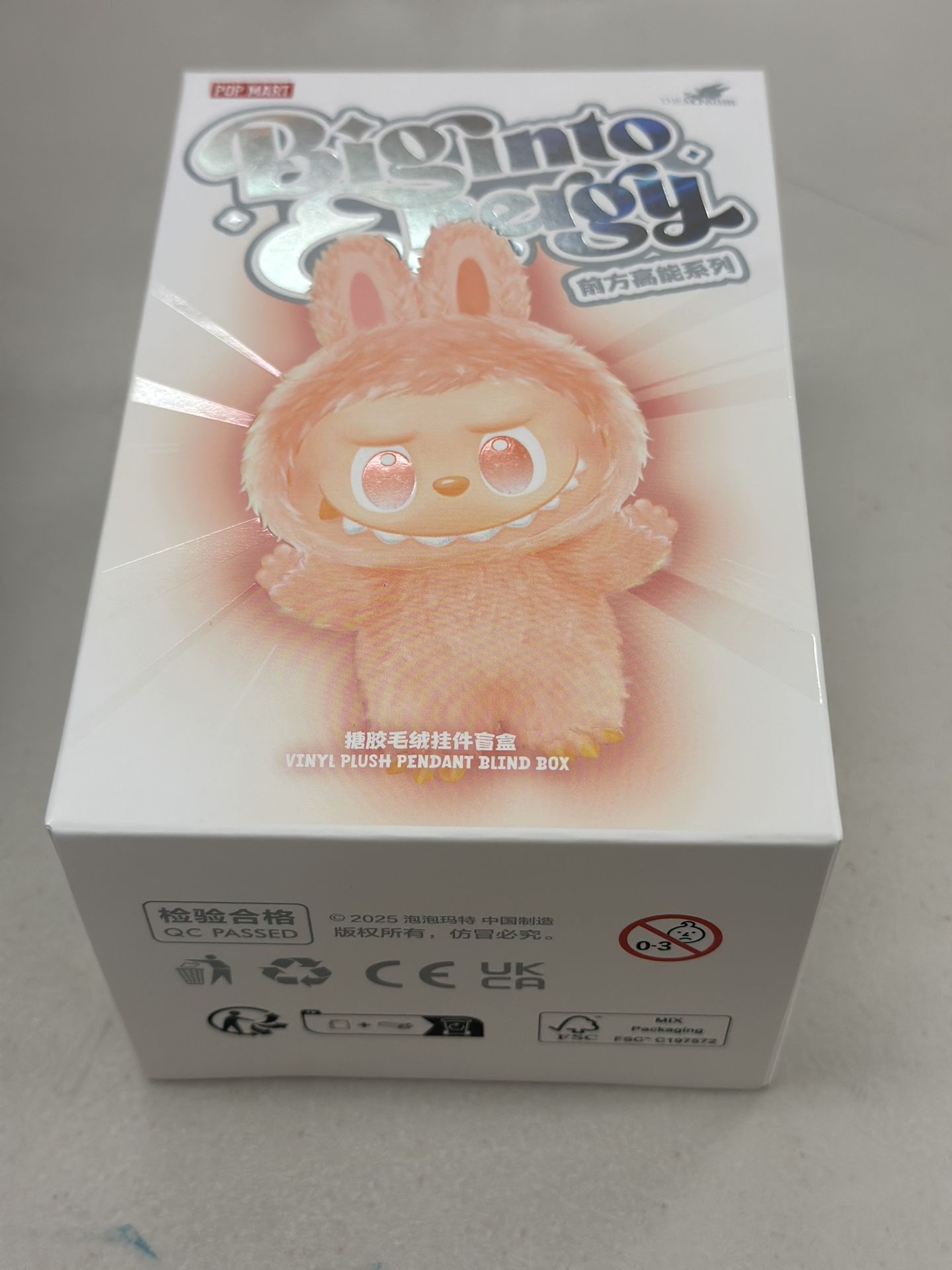 Pop Mart The Monsters Labubu Big Into Energy Happiness Orange Plush Keychain Pendant