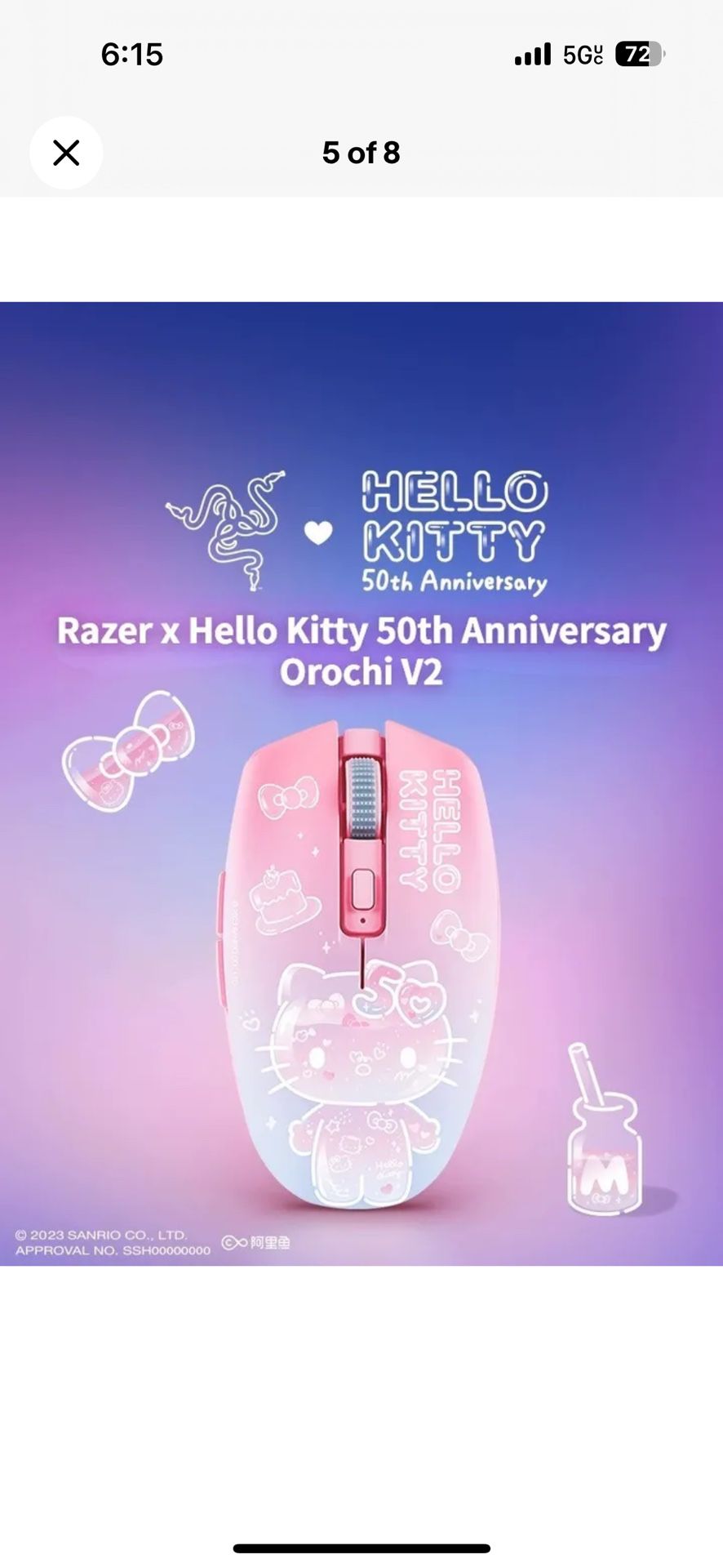 LIMITED EDITION ❤️❤️❤️❤️Razer x Sanrio Hello Kitty 50th Anniversary Orochi V2 Mouse and Keyboard Combo Sell fast!!!!!!