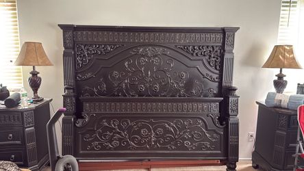Ashley Furniture Britannia Rose Collection California King Bed, Dresser w/Mirror and 2 Night Stands