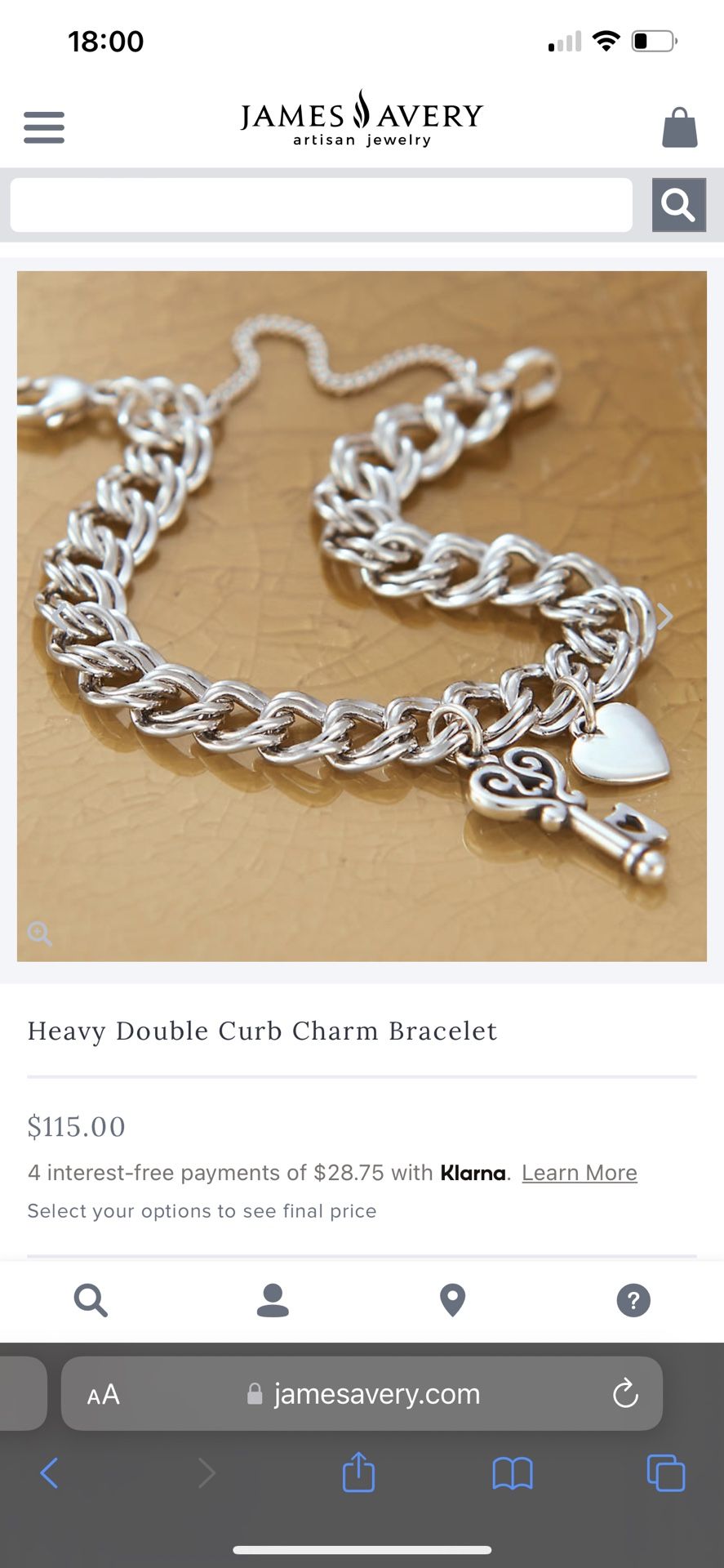 Heavy double curb charm bracelet deals