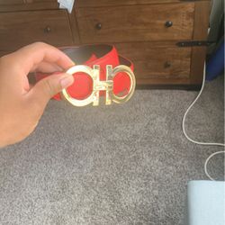 Red Ferragamo Belt 