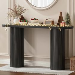C321 $100 55 Inch Fluted Entryway Table, Sofa Table Behind The Couch, Long Console Tables, Modern Entrance Stand for Hallway, Living Room Foyer, Farm