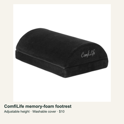 ComfiLife Memory Foam Footrest — Adjustable, Washable Cover