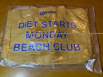Corona Diet Starts Monday Beach Club Large Tote
