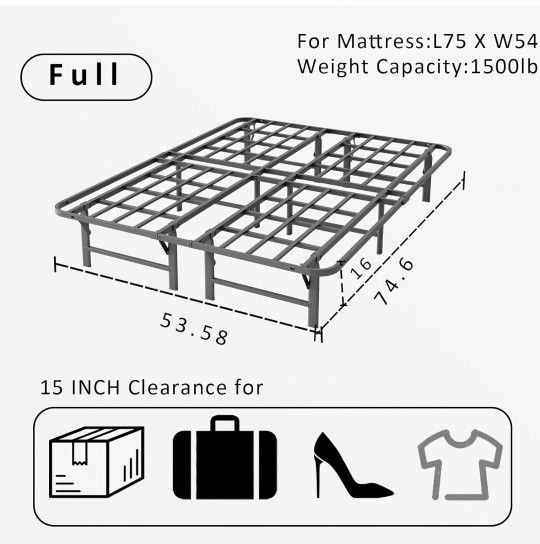 Bed Frame Foldable Full