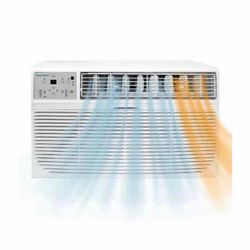 Keystone 10,000 BTU (DOE) 230V Through-the-Wall Air Conditioner Cools 450 sq. ft. with Supplemental Heating in White