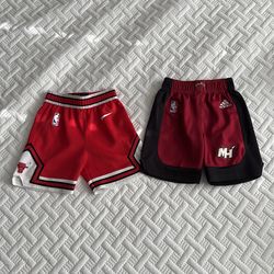 NBA Shorts (Toddler Size 2T) Bulls (Nike) Heat (Adidas)