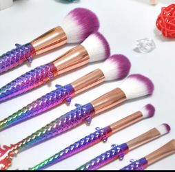 7 pcs popular fish mermaid tail brushes colorful beautiful set