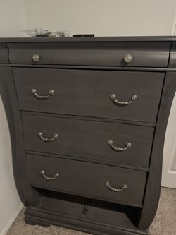 Tall Grey Dresser - High Quality Wood 